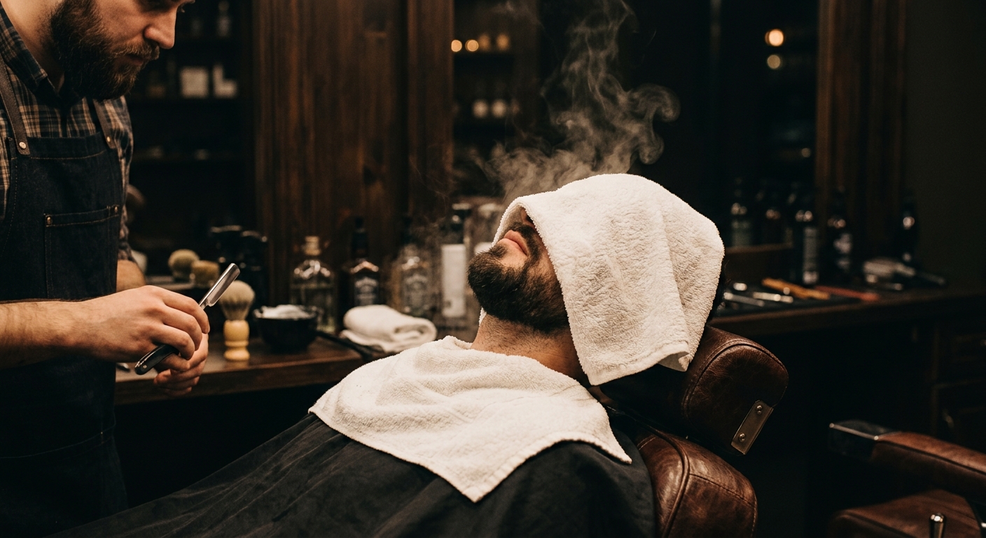 Hot towel shave service