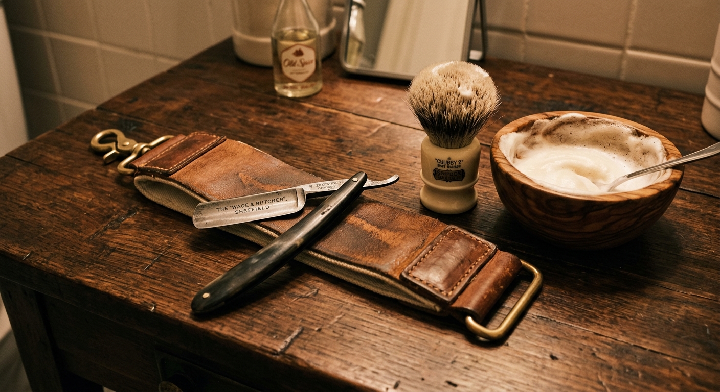 Straight razor shave detail